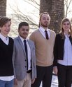 De 4 AU-deltagere i premieren til Hugo Sinzheimer Moot fra venstre: Nina Simoni V. Pedersen, Christian Witting Christensen, Asger Lund-Sørensen og Cecilie Hansen.